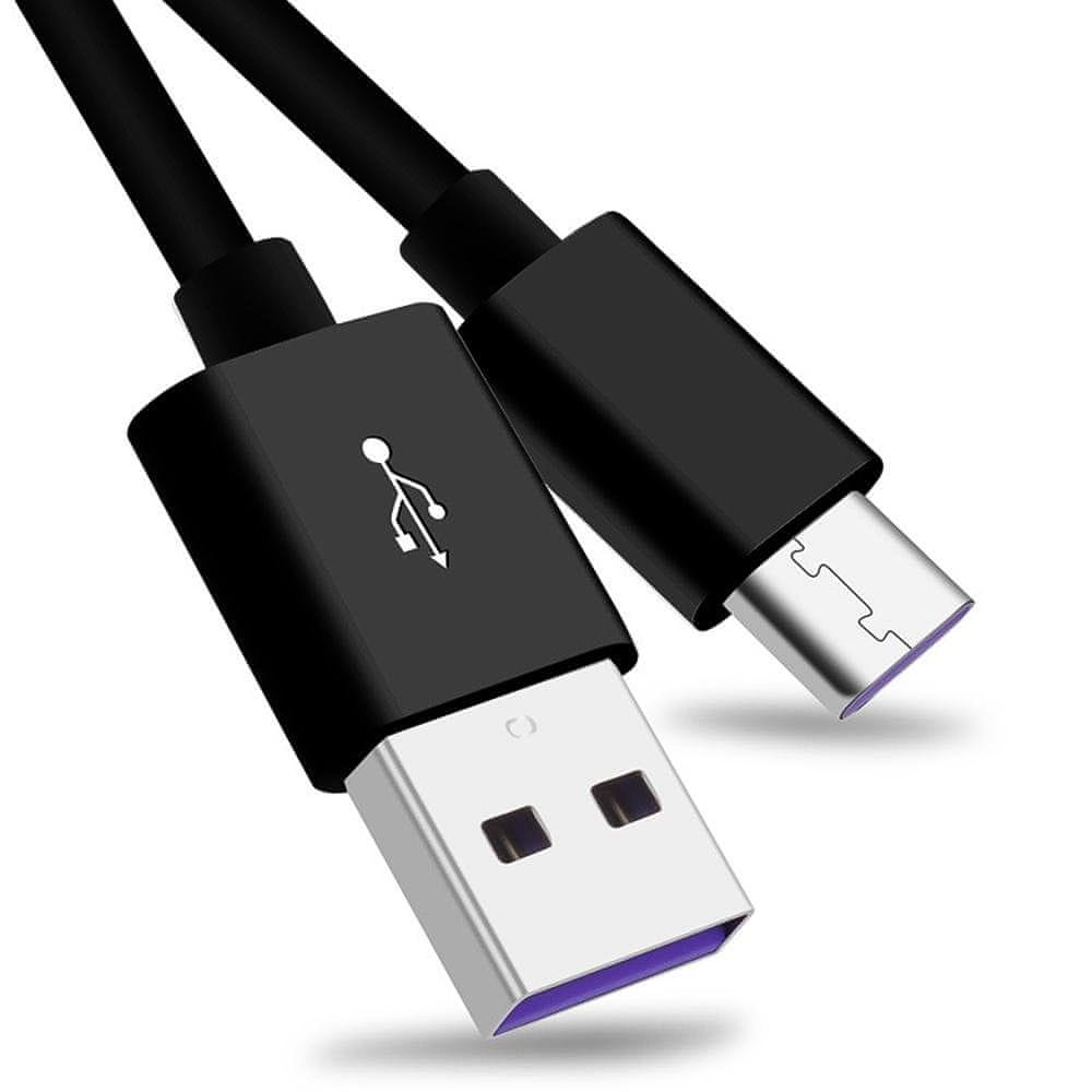 PremiumCord Kábel USB-C 3.1 na USB 2.0, Super fast charging 5 A, čierna, 1 m, ku31cp1bk